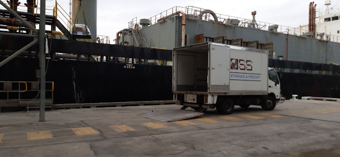 OSS Maritime truck at industrial port dock