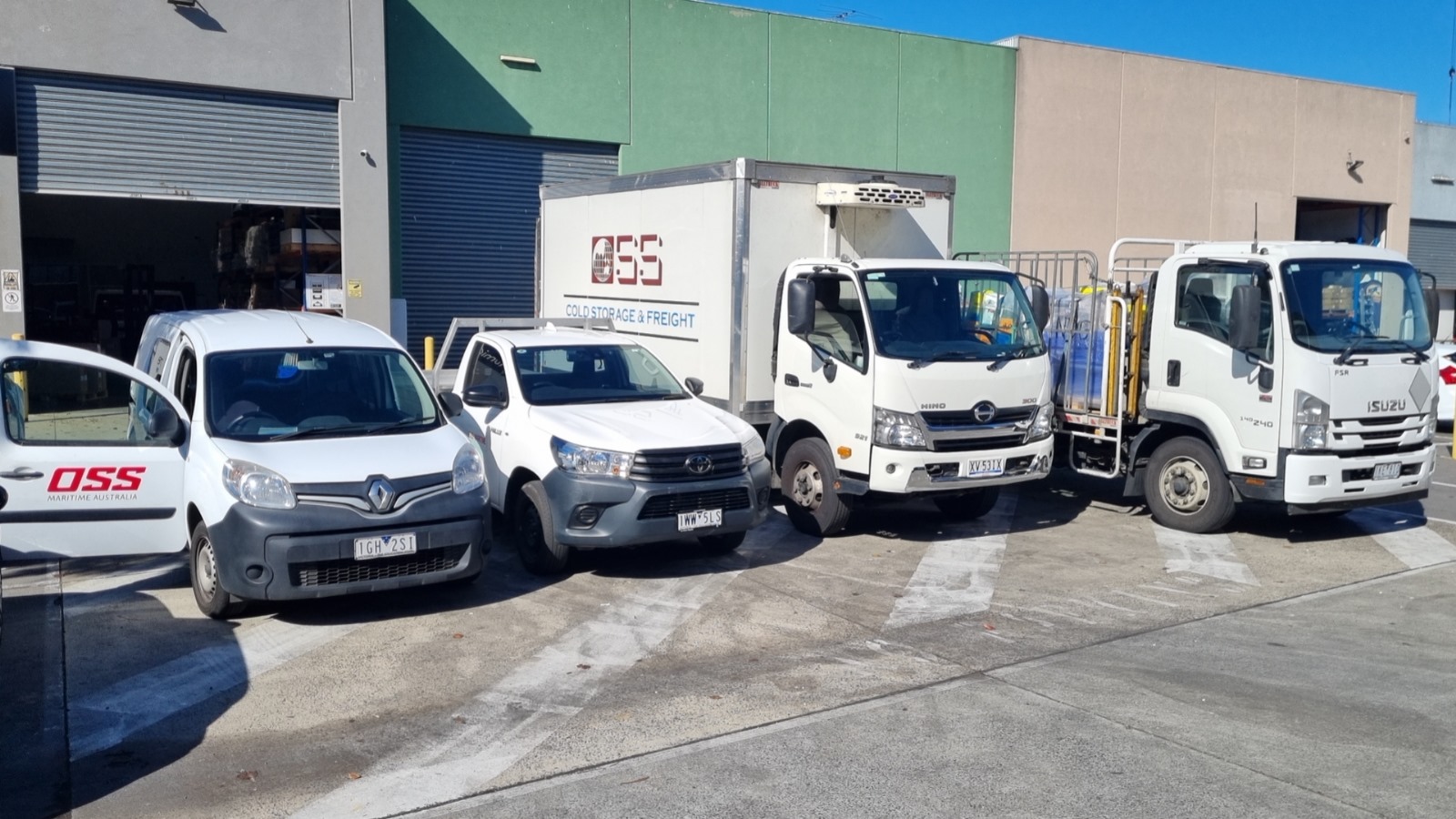 OSS Maritime vehicle fleet at Melbourne warehouse